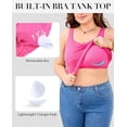 thumbnail image 2 of Plus Size Tank Tops for Women Removable Built in Bra Camisole Cotton V Neck Adjustable Straps Cami Shirts, 2 of 8
