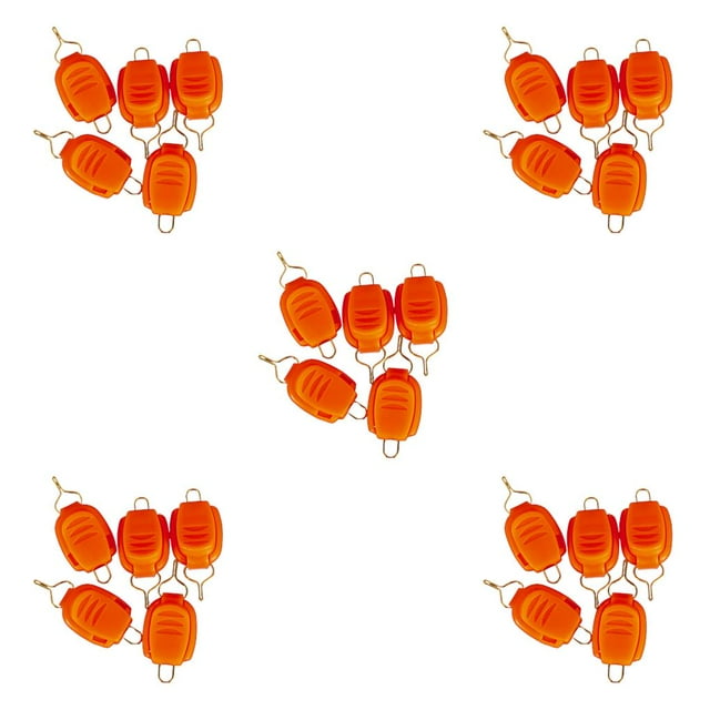 Eigraketly 30x soporte de línea de pescado de plástico Clip portátil luminoso Color sólido guardián deportes al aire libre tapón accesorios Naranja 5piezas