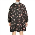 thumbnail image 2 of Wearable Oversized Blanket,Pioneer Flower Floral Print Pattern Wearable Blanket Hoodie for Adults,Cozy Hooded Blankets with Super Pockets,Super Warm Fuzzy Pullover for Women & Men, 2 of 6