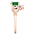 thumbnail image 3 of 1.06 ct Heart Cut Simulated Emerald Claddagh 18K Rose Gold Womens Engagement Ring, 3 of 5
