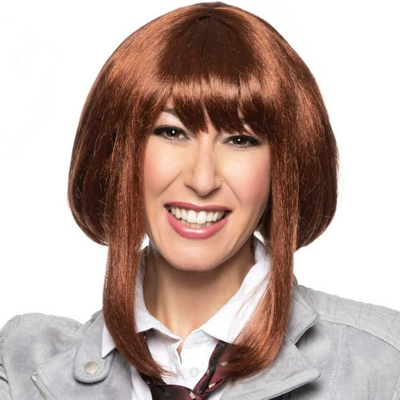 Ochaco My Hero Color Mixed Auburn - Enigma Wigs Anime Uraraka Academia Uravity Japanese Teenage Ponytail Cosplay Manga Female Fancy Dress Bundle MaxWigs Costume Wig Care Guide