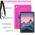 thumbnail image 2 of ELEHOLD for Walmart ONN 10.1 Inch 3rd Gen 2022 Rugged Case Honeycomb Pattern 360° Rotatable Kickstand Handstrap Shoulder Strap Shockproof Anti-Scratch Heavy Duty Case,(Model:100071485),Rose+Blue, 2 of 10