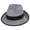 Gray, variant on Latte Florentine Milan Straw Fedora Hat - 6.75 - Black