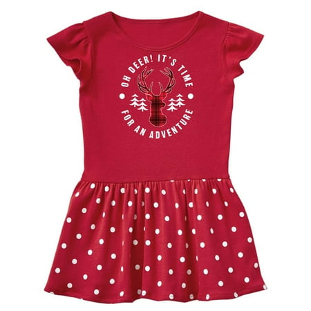 

Inktastic Plaid Oh Deer It s Time for an Adventure with Trees Gift Baby Girl Dress