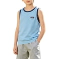 thumbnail image 2 of BCSIOAOI Toddler Boys Tank Tops,Crew Neck Contrast Trim Sleeveless Solid Casual Tank Tops Blue 3-4t, 2 of 9