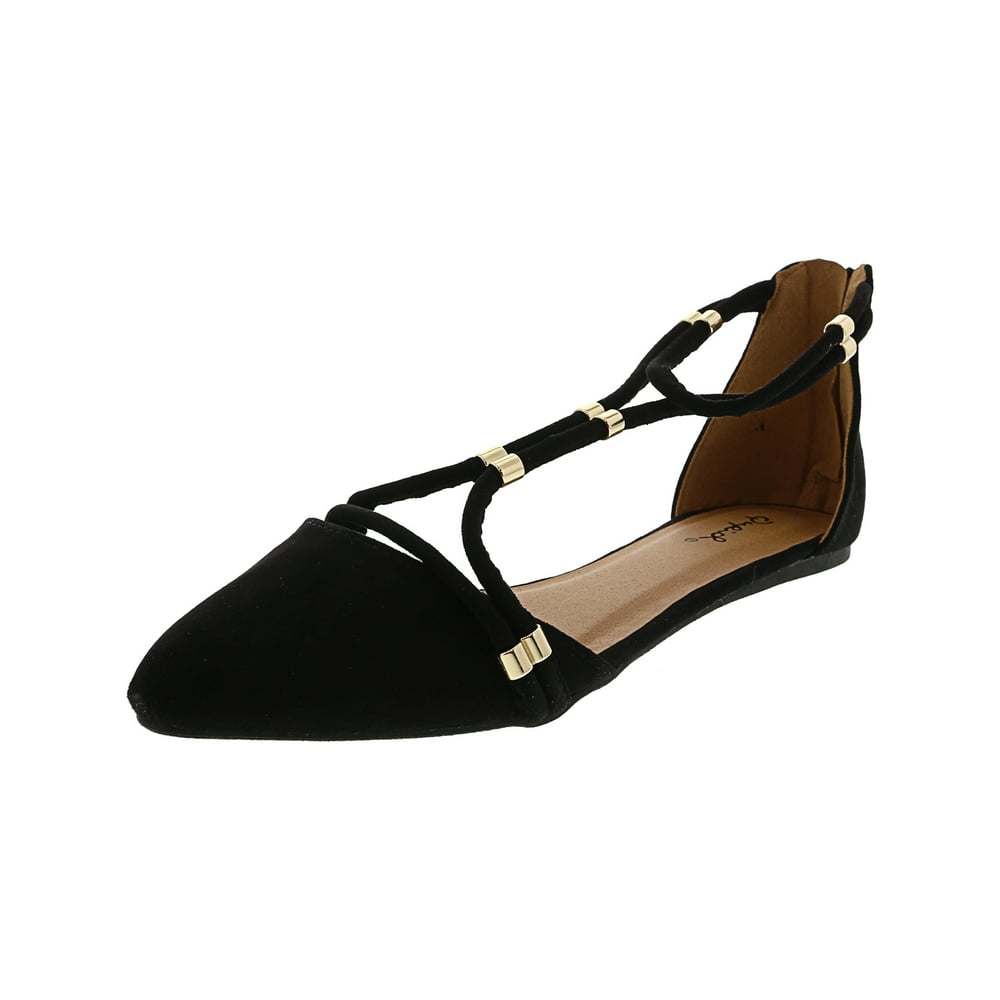Qupid - Qupid Women's Swift-244X Black Suede Flat Shoe - 6M - Walmart ...