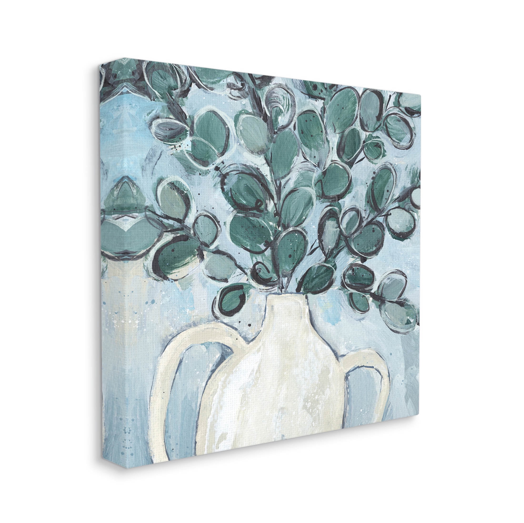 Stupell Industries Contemporary Eucalyptus Herb Plant Vase Painting Gallery Wrapped Canvas Print Wall Art, Design by Annie Warren