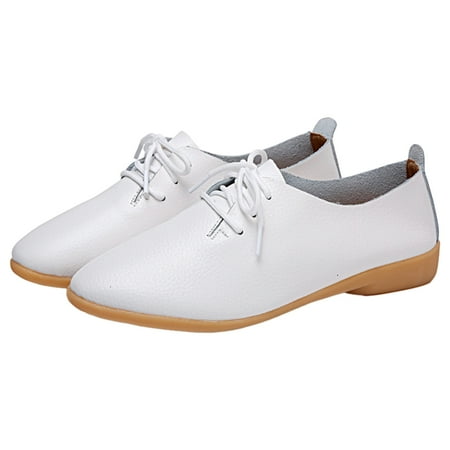 Sexlip Fashion Women s Breathable Lace-Up Flats  Casual Round Toe Shoes  Comfortable and Stylish for Daily Wear White 40