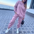 thumbnail image 6 of VBARHMQRT Wide Leg Pant Set for Women Dressy 1 Set Letter Print Tracksuit Long Sleeve Round Neck Top Loose Trousers Suit Two Piece Sweatsuit Two Piece Pants Sets Dressy Womens Pant Suits Casual Spring, 6 of 6
