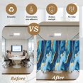 thumbnail image 5 of Abstract Art Window Privacy Film Water Ripple Gold Blue Gradient Marbling Decorative Glass Window Film UV Blocking Static Cling Non-Adhesive Sticker Covering for Home Door 23.6 x 78.7 inches, 5 of 8