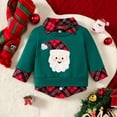 thumbnail image 2 of WIBACKER Christmas Toddler Boys Girls Casual Collared Curved Hem 2 in 1 Pullover Sweatshirts Cotton Plaid Contrast Shirt, 2 of 8