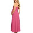 thumbnail image 4 of PBFRDSJ Women's Maternity Cami Dresses Sleeveless Backless Casual Dress Spaghetti Strap Flowy Loose Long Sundress, 4 of 9
