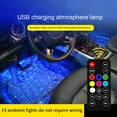 thumbnail image 5 of Car Interior LED Light Strips | USB Powered RGB Ambient Lighting Kit | 7 Color Modes | Sound Activated Music Sync | Easy Installation with Remote Control | Vehicle Footwell Atmosphere Lights, 5 of 9