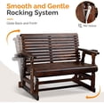 thumbnail image 6 of VINGLI Outdoor Glider Wood Patio Chair with Cup Holders, Outdoor Bench Glider Loveseat with Smooth Rocking Mechanism, Heavy Duty 800 LBS, Rustic, 6 of 14