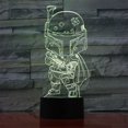thumbnail image 1 of Luz nocturna LED 3D Boba Fett que cambia de color para niños, 1 of 1