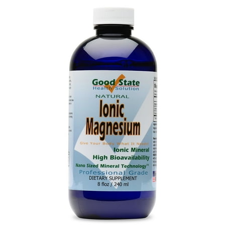 Good State | Liquid Ionic Magnesium | 96 Servings at 100 mg Elemental | Plus 2 mg Fulvic acid | 8 fl