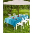 thumbnail image 4 of Outdoor Rectangle Tablecloth with Umbrella Hole and Zipper, Aqua Ombre Water Ripple Waterproof Table Cover Farmhouse Stripes Washable Patio Tablecloths for Party Picnic, 60"x84", 4 of 6