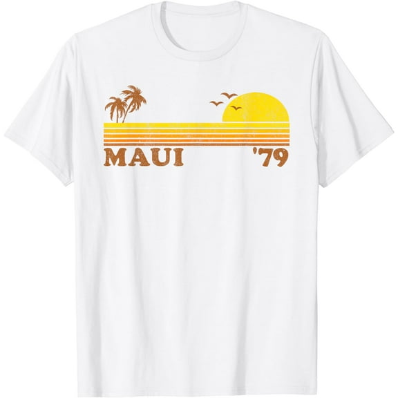 Vintage Maui Hawaii Retro Beach Surfing 70s Surf Summer Gift T-Shirt