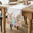 thumbnail image 2 of Easter Rabbit Table Runner 120 Inches Long for Kitchen Dining, Spring Flower Leaf Plant Wild Floral Dresser Scarf Farmhouse, Dining Table Decorations for Wedding/Parties, 13 x 120 In, 2 of 8
