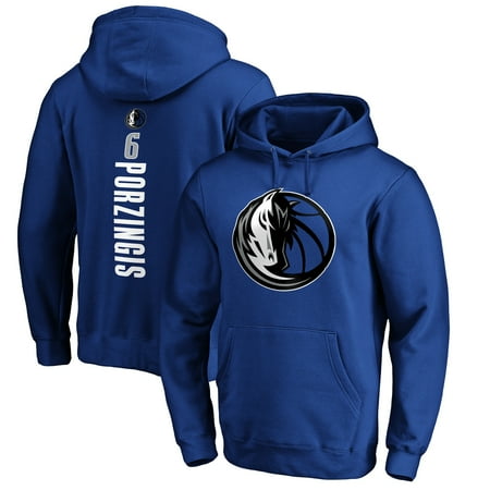 Men's Fanatics Branded Kristaps Porzingis Blue Dallas Mavericks Playmaker Name & Number Pullover Hoodie