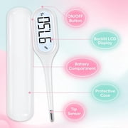Easy@Home Digital Basal Thermometer for Women’s Fertility and Ovulation Tracking, Includes Battery and Storage Case, Adult