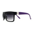 thumbnail image 4 of Womens Flat Top Rectangular Mobster Sunglasses Black Purple Smoke, 4 of 4