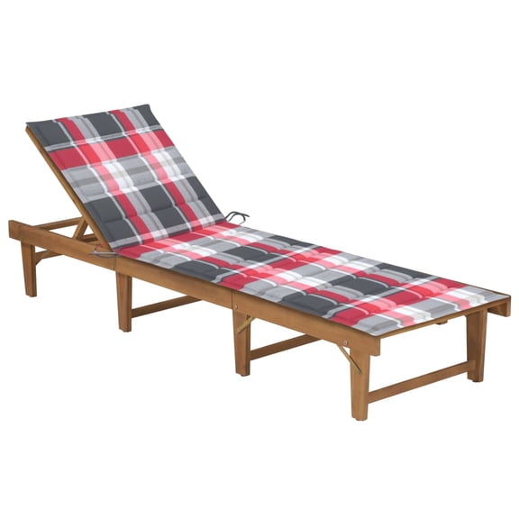 vidaXL Patio Lounge Chair with Cushion Folding Sunlounger Solid Acacia Wood