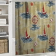 thumbnail image 6 of Orinice  Bathroom Shower Curtain  12 Hooks Lighthouse Lifebuoy Sailboat Marine Style Bathtubs Polyester Waterproof Shower Curtains Set Fabric Decor Easy Install 36x72, 6 of 7