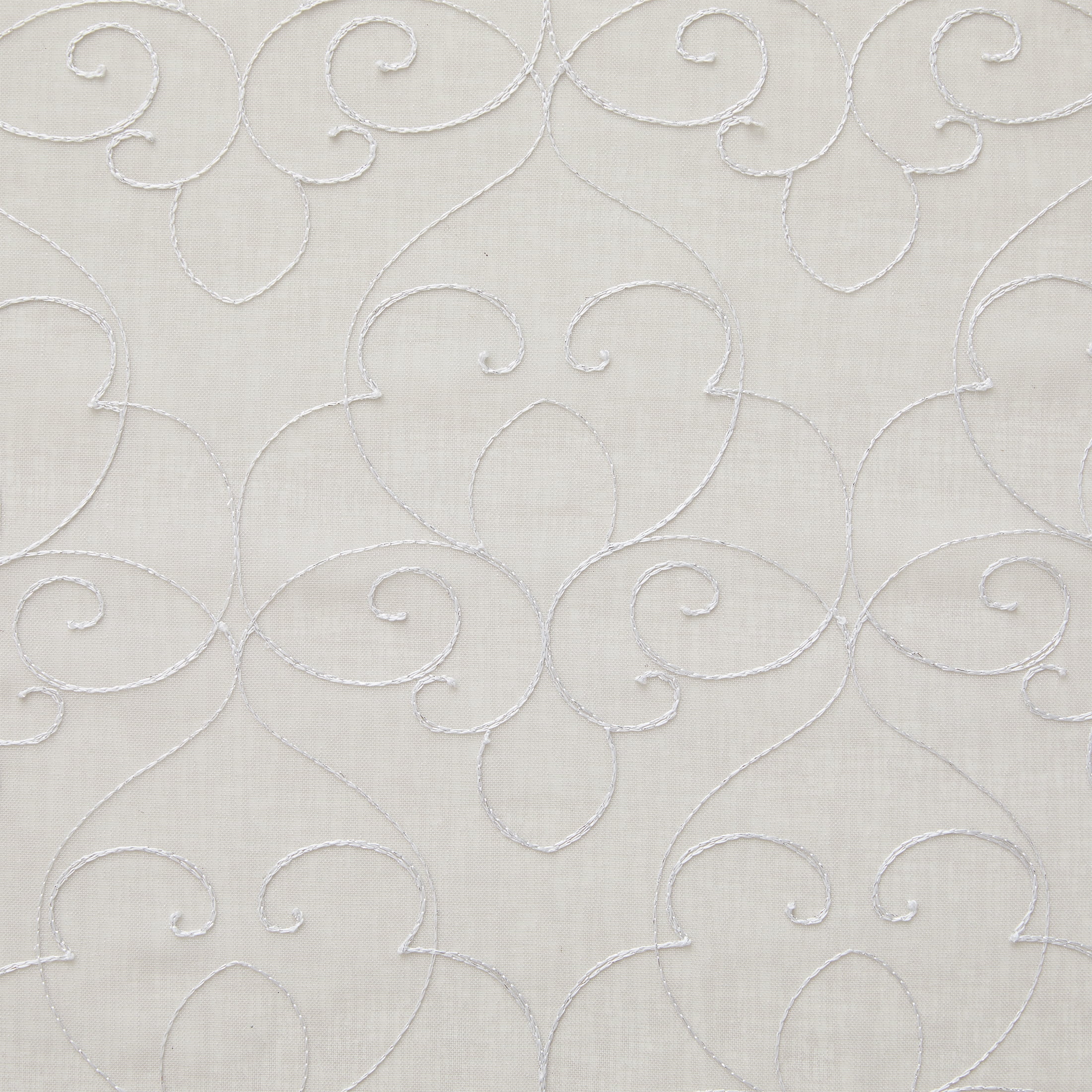 Mainstays Modern Scroll Rod Pocket Sheer Curtains, Set of 4, Beige, 28" W x 63" L