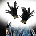 thumbnail image 1 of Muñequeras de Plumas Yinane Pulsera Floral Guantes de Plumas Disfraz de Halloween Negro, 1 of 7