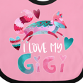 thumbnail image 4 of Inktastic I Love My Gigi Pink and Blue Fox with Hearts Boys or Girls Baby Bib, 4 of 4