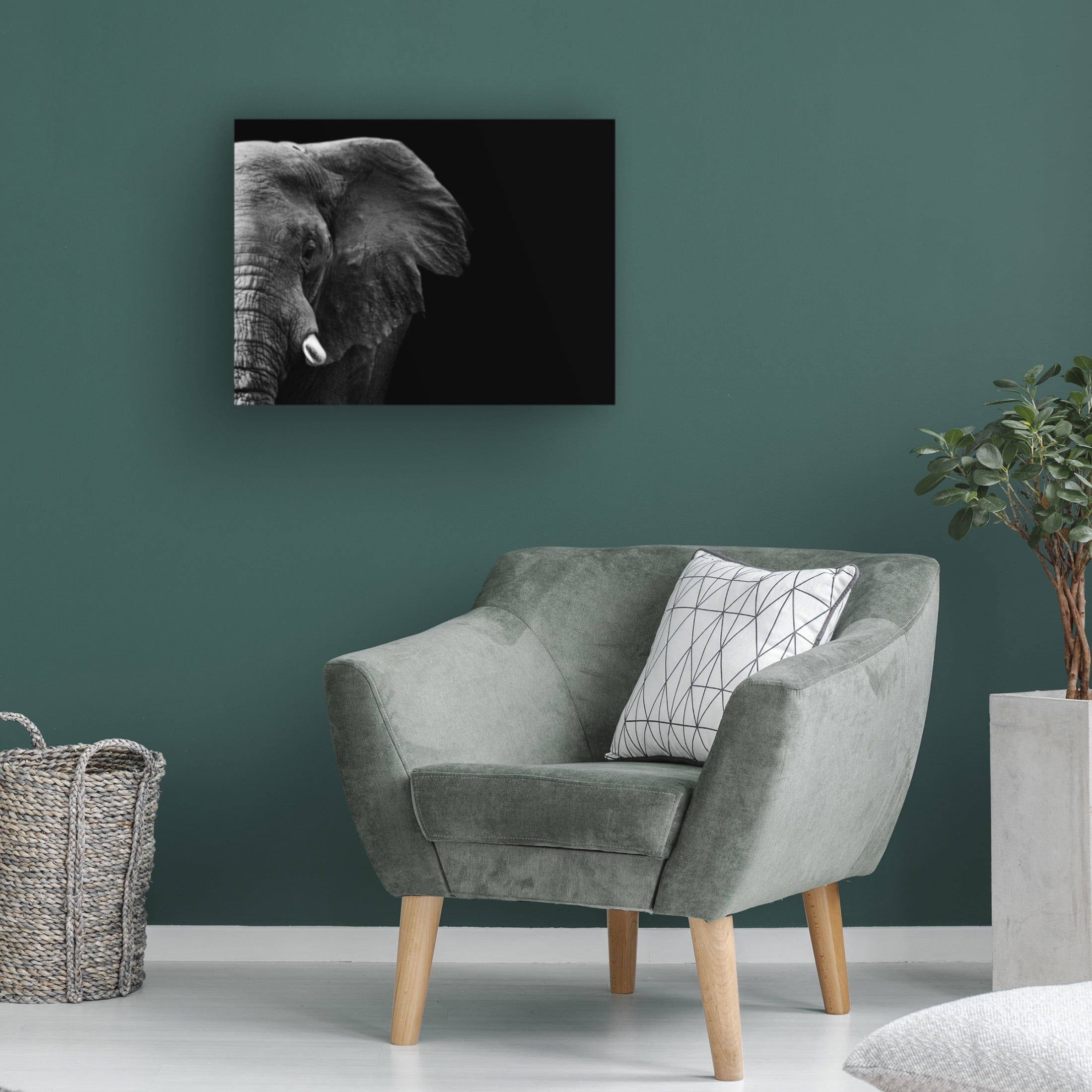 Canvas Wall Art - WildPhotoArt  'Elephant' Wall Art for Living Room, Bedroom, or Office Décor by Trademark Fine Art - 19 x 14 Inches