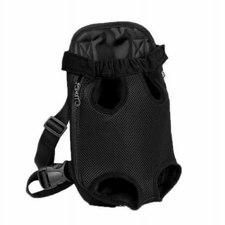 Pet Dog Front Chest Five Holes Backpack Puppy Tote Bag Sling Holder Mesh Carrier(Black/M)