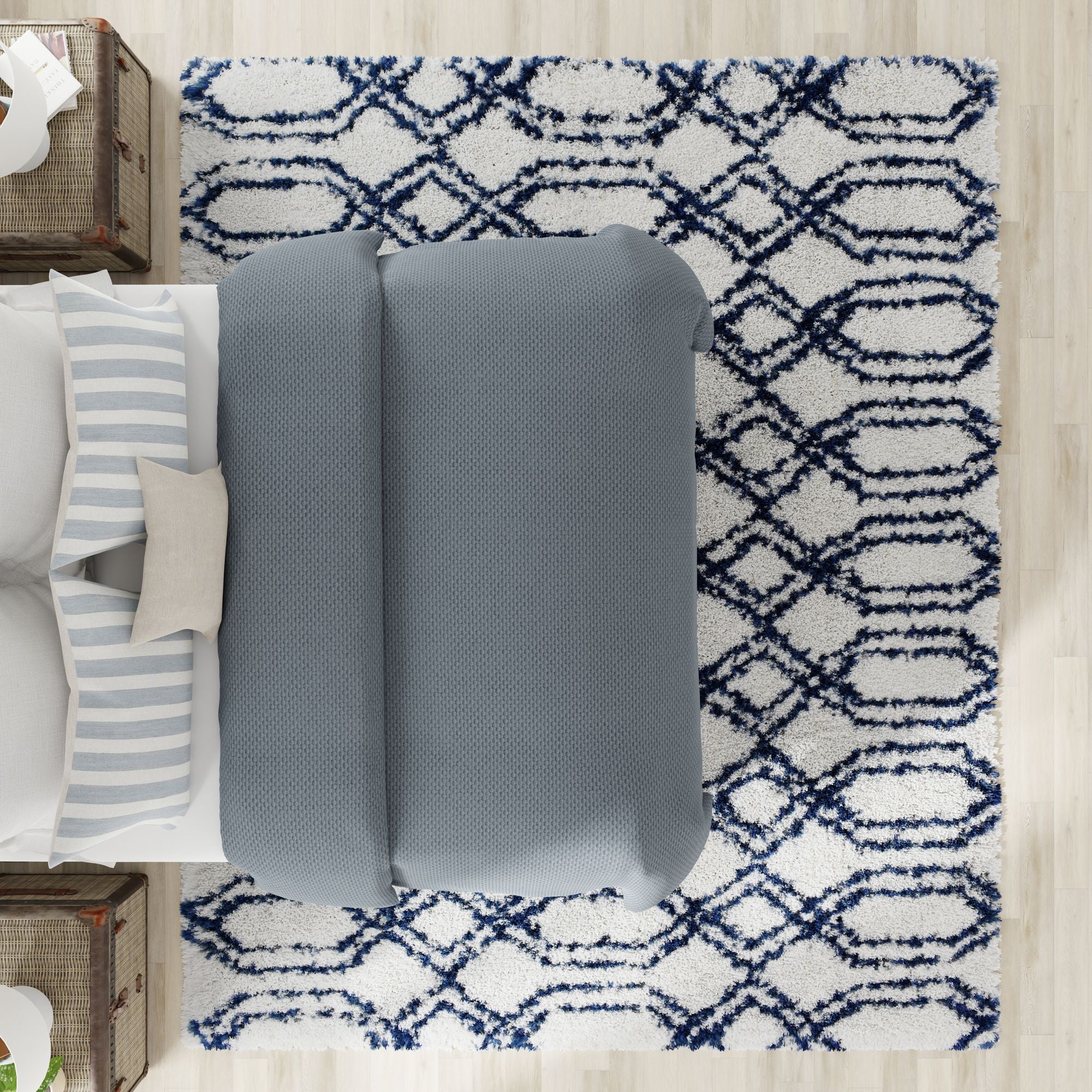 Mason Brooks Indigo Shag CG25A Transitional Geometric 2'6" X 8' Area Rug