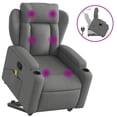 thumbnail image 2 of vidaXL Stand up Massage Recliner Chair Dark Gray Fabric, 2 of 9