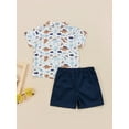 thumbnail image 4 of Kids Baby Boys Shorts Set Short Sleeve Dinosaur Print Shirt with Shorts Toddler Summer Outfit, 4 of 9