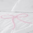 thumbnail image 2 of Truly Soft Textured Bow-Embroidered White and Pink 3-Piece Full/Queen Comforter Set, OEKO-TEX Certified, 2 of 8