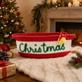 thumbnail image 7 of Christmas Cotton Rope Storage Basket Decorative Woven Basket with Embroidered Holiday Xmas Gift Basket for Gifts Candy Toy Home Table Decor, for Shelf, Desk and Bathroom Storage, Style B, 7 of 7