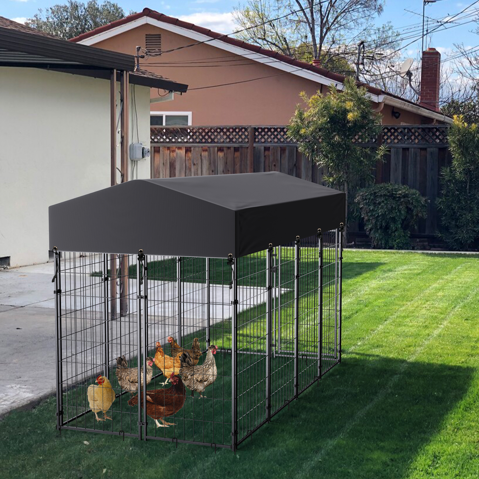 BingoPaw Playpen Welded Wire Dog Kennel W/ Cover, 8.2 ft. x 4 ft. x 5.4 ft - image 4 of 12