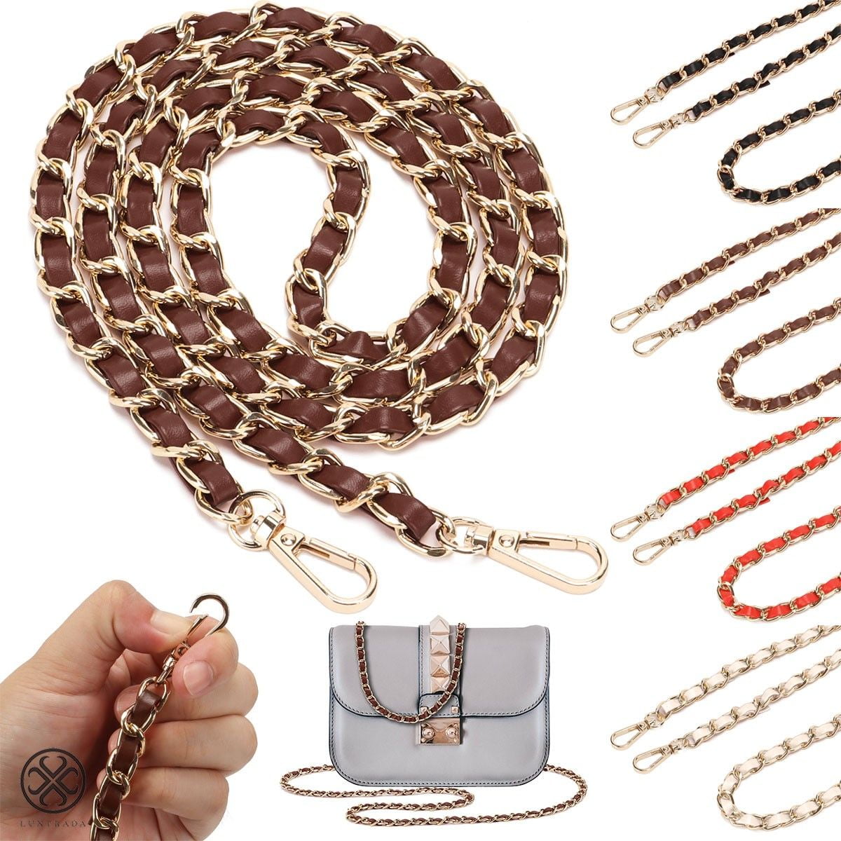 100/120cm Chain Bag Strap Purse Handbag Replacement Bag Belts Straps Metal  Alloy Chain Strap Women Bag Parts Accessories 2023