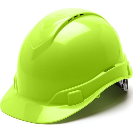 

Pyramex Ridgeline Cap Style Hard Hat Vented 4-Point Ratchet Suspension Hi-Vis Lime