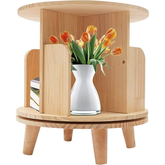 Miumaeov Rotating Bookshelf 360 Display Bookcase Floor-Standing Storage Rack Holder Home