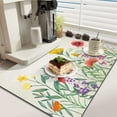 thumbnail image 2 of Dish Drying Mat for Kitchen Counter, 19.6"x31.5" Absorbent Mat with Green Plant Pattern, Dish Drainer Rack Mat for Countertop Coffee Maker, Dining Room Decoration, 2 of 5