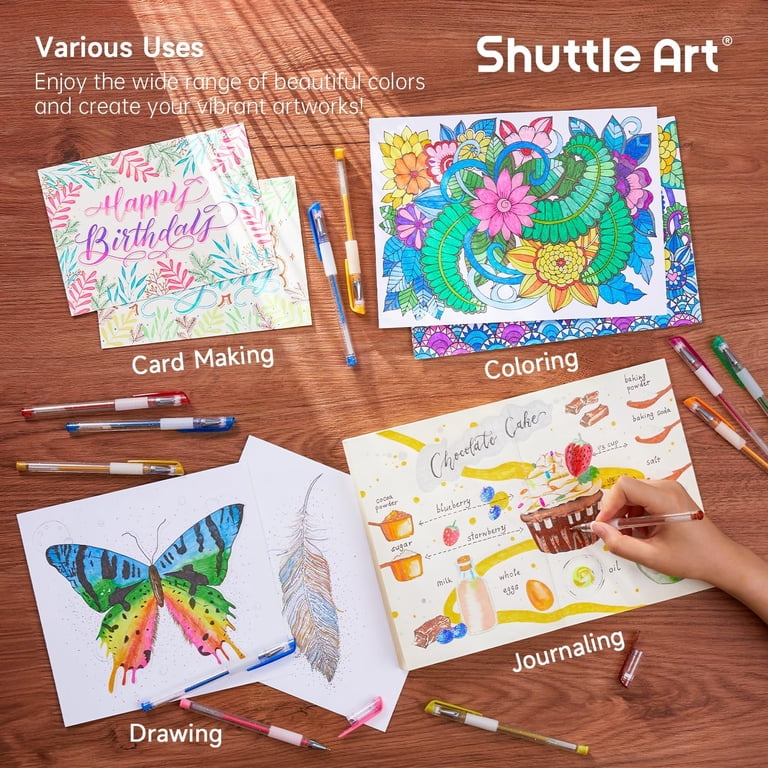 Shuttle Art Glitter Gel Pens, 80 Colors with Refills photo 6