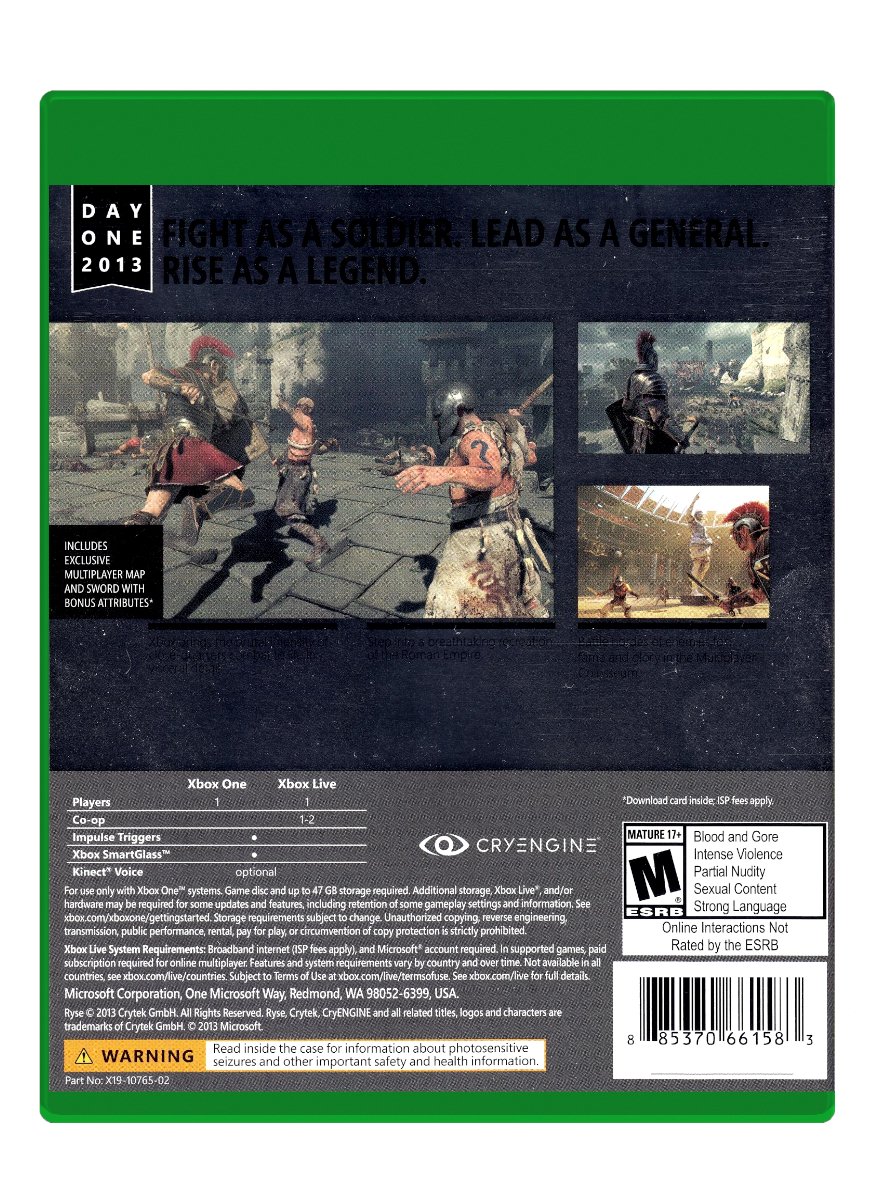 Ryse Son of Rome Action & Adventure Video Game for Xbox One