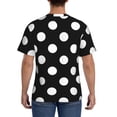thumbnail image 3 of Vsdgher Black and White Polka Dot Print Men's Dry Fit Mesh Athletic Shirts Moisture Wicking Tennis T-Shirt Tops, 3 of 9