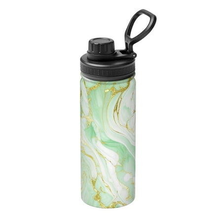 

Hirioo Green And Gold Abstract Marble for 18oz Sports Insulated Kettle for Gym Hiking Camping Running Mountain Bike Outdoor Sports