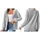 thumbnail image 3 of Chaquetas de Mujer de Color Liso, Larga, Frente Abierto, Chaqueta Regular Gris M, 3 of 7