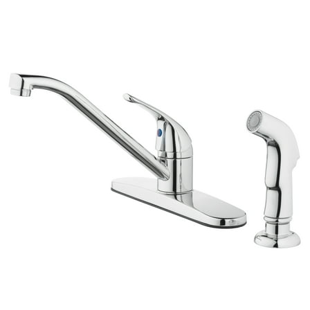 Mainstays 8" Centerset Single Handle Kitchen Faucet with Side Spray, Chrome