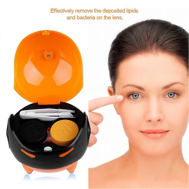 Portable Contact Lens Ball Mask USB Washer Automatic Cleansing Lenses Cleaner (Orange)